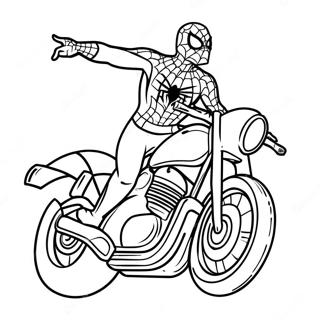 Motocicletta Di Spiderman Pagine Da Colorare