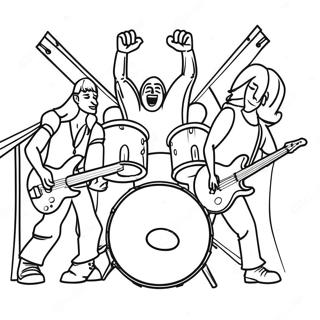 Pagina Da Colorare Della Band Rock Sul Palco 114815 50550