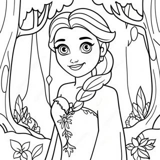 Elsa Nella Foresta Incantata Coloring Page 115122-50783