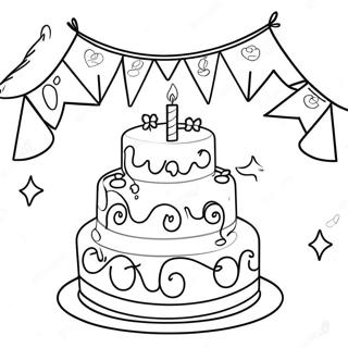 Pagina Da Colorare Dello Striscione Di Buon Compleanno 115588-51145