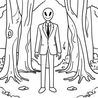 Pagina Da Colorare Di Slenderman Inquietante Nel Bosco 115767-51283