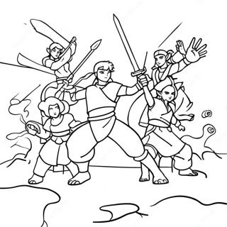 Pagina Da Colorare Di Una Battaglia Epica Di Avatar 116157-51596