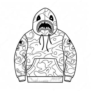 Pagina Da Colorare Della Felpa Con Cappuccio Bape Shark 116467-51826