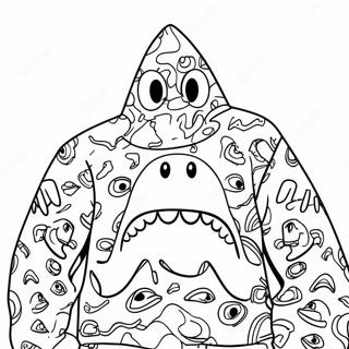 Pagina Da Colorare Della Felpa Con Cappuccio Bape Shark 116467-51989