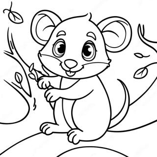 Pagina Da Colorare Del Carino Possum Su Un Albero 117441-52740