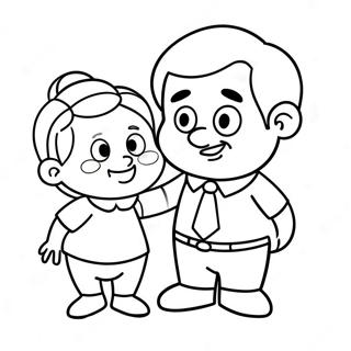 Pagina Da Colorare Di Un Cartone Divertente Per La Festa Del Papa 118425-53618