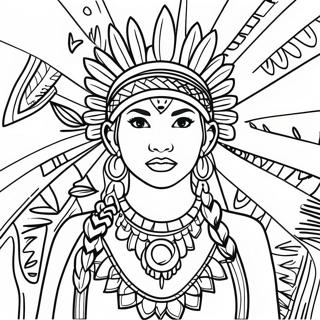 Pagina Da Colorare Della Celebrazione Colorata Della Giornata Dei Popoli Indigeni 118704-53828