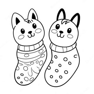 Pagina Da Colorare Delle Calze Divertenti Con Animali 118809-53916