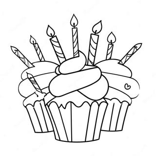 Cupcake Di Compleanno Con Candele Da Colorare 11902 698