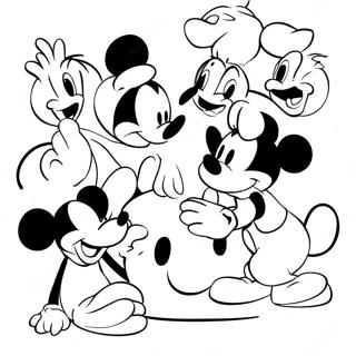 Pagina Da Colorare Di Topolino Che Gioca Con Gli Amici 1194-2590