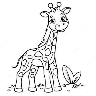 Pagina Da Colorare Di Un Giocoso Giraffino 119528-54476