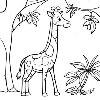 Pagina Da Colorare Di Una Giraffa Elegante Che Mangia Foglie 119529-54477