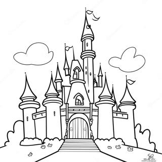 Pagina Da Colorare Del Castello Magico Delle Principesse Disney 1195-582