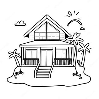 Pagina Da Colorare Di Una Casa Al Mare Soleggiata 119630-54550