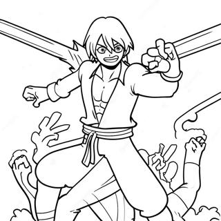 Sanji Che Combattendo I Nemici Da Colorare 119812-54703