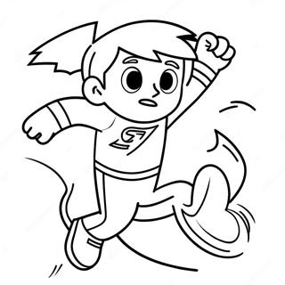 Pagina Da Colorare Di Danny Phantom Che Vola Nel Cielo 119915-54779