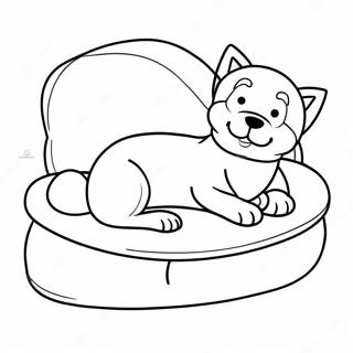 Pagina Da Colorare Del Catdog Sonnolento Su Un Letto Confortevole 120020 54861