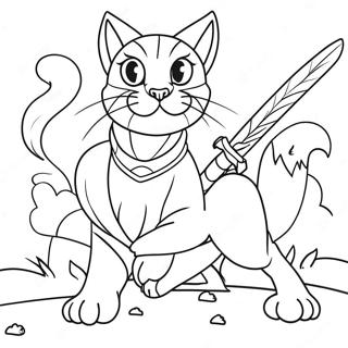 Pagina Da Colorare Del Gatto Guerriero Feroce In Battaglia 120477-55212