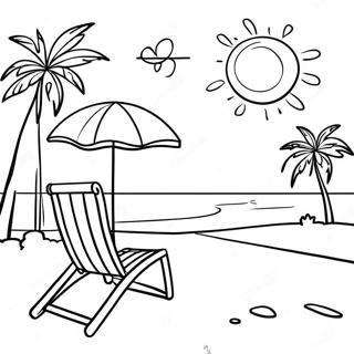 Pagina Da Colorare Di Scena Di Spiaggia Soleggiata 120834-55489