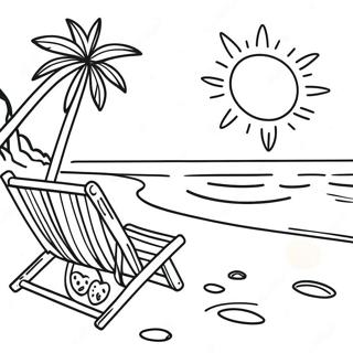 Pagina Da Colorare Di Scena Di Spiaggia Soleggiata 120834-55490