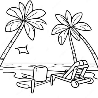 Pagina Da Colorare Di Scena Di Spiaggia Soleggiata 120834-55492