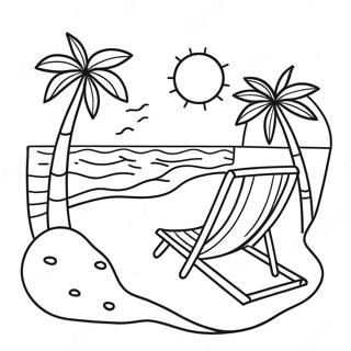 Pagina Da Colorare Di Scena Di Spiaggia Soleggiata 120834-55677