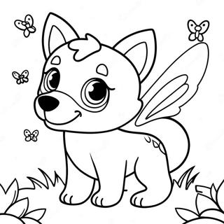 Pagina Da Colorare Di Un Cucciolo Di Lupo Adorabile Con Ali Di Farfalla 120941-55583