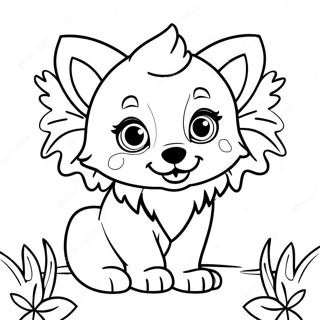 Pagina Da Colorare Di Un Cucciolo Di Lupo Adorabile Con Ali Di Farfalla 120941-55584