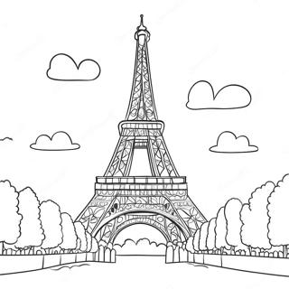 Pagina Da Colorare Della Torre Eiffel A Parigi 120964 55780