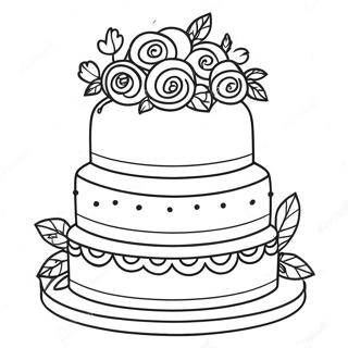 Torta Nuziale Pagine da Colorare