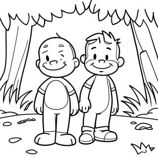 Pagina Da Colorare Di Calvin E Hobbes Che Esplorano La Giungla 121042-55849