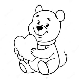 Winnie The Pooh Con Un Cuore Pagina Da Colorare 121269-55993