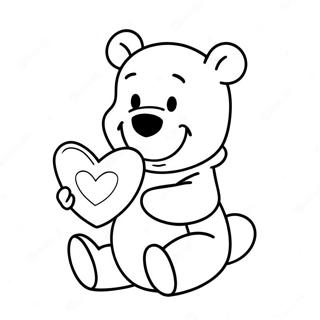 Winnie The Pooh Con Un Cuore Pagina Da Colorare 121269-55995