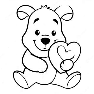 Winnie The Pooh Con Un Cuore Pagina Da Colorare 121269-55996