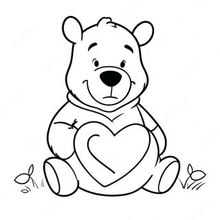 Winnie The Pooh Con Un Grande Cuore Pagina Da Colorare 121270-55998