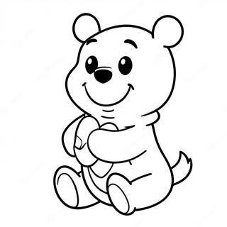 Winnie The Pooh Che Tiene Un Cuore Pagine da Colorare