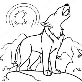 Lupo Maestoso Che Ulula Alla Luna Disegno Da Colorare 12176-2316