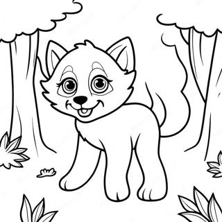 Cucciolo Di Lupo Giocoso Nel Bosco Disegno Da Colorare 12177-1289