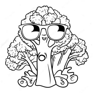 Broccoli Con Occhiali Da Sole Da Colorare 122554-57059
