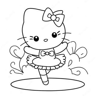 Hello Kitty Ballerina Contorno Pagine Da Colorare