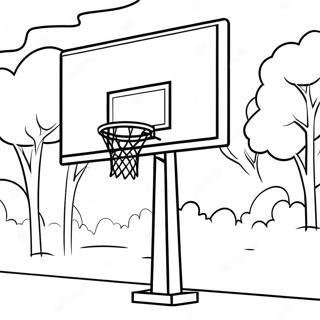 Pagina Da Colorare Di Un Canestro Da Basket In Un Parco 122761 57218