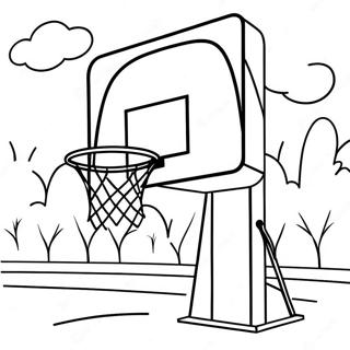 Pagina Da Colorare Di Un Canestro Da Basket In Un Parco 122761 57219