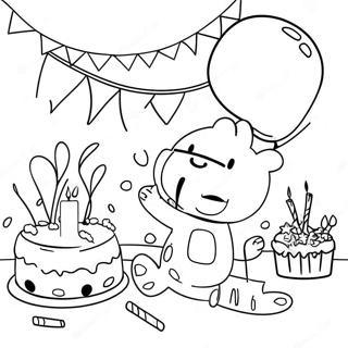 Pagina Da Colorare Della Scena Della Festa Di Compleanno Felice E Gioiosa Per Il 2deg Compleanno 122866-57302