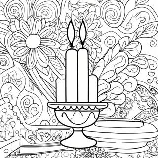 Pagina Da Colorare Delle Candele Colorate Dello Shabbos 122915-57334