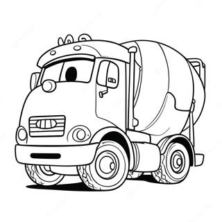 Pagina Da Colorare Del Camion Del Cemento Con Faccia Sorridente 123252 57607