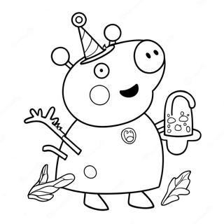 Pagina Da Colorare Di Peppa Pig Spettrale In Costume 123533-57814