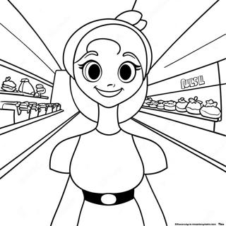 Pagina Da Colorare Di Judy Jetson Al Centro Commerciale Spaziale 123614-57885