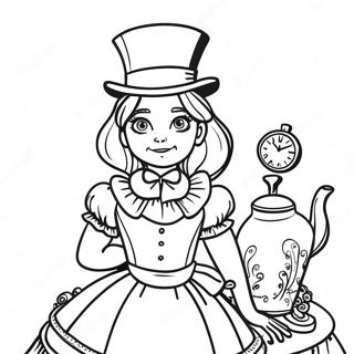 Alice Nel Paese Delle Meraviglie Steampunk Pagine Da Colorare