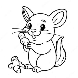 Pagina Da Colorare Di Un Cincilla Felice Che Mangia Una Carota 123946 58141