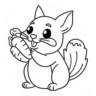 Pagina Da Colorare Di Un Cincilla Felice Che Mangia Una Carota 123946 58144